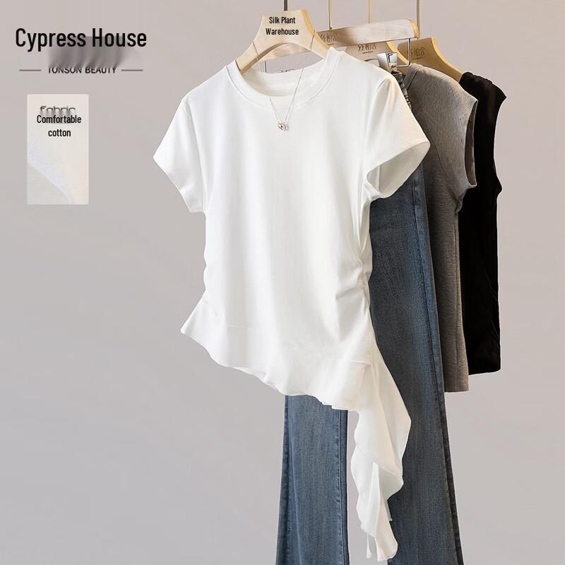 Women s Slim Fit Solid Round Neck Short Sleeve T-Shirt S