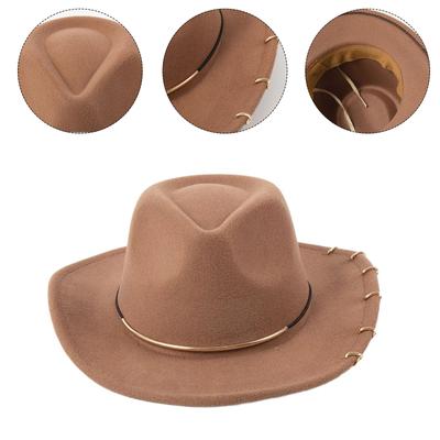 Wide Brim Wool Cap Panama Hat Magician Hat Cowboy Cap Stage Performers Headwear Masquerade Party Fedora Hat Headpiece