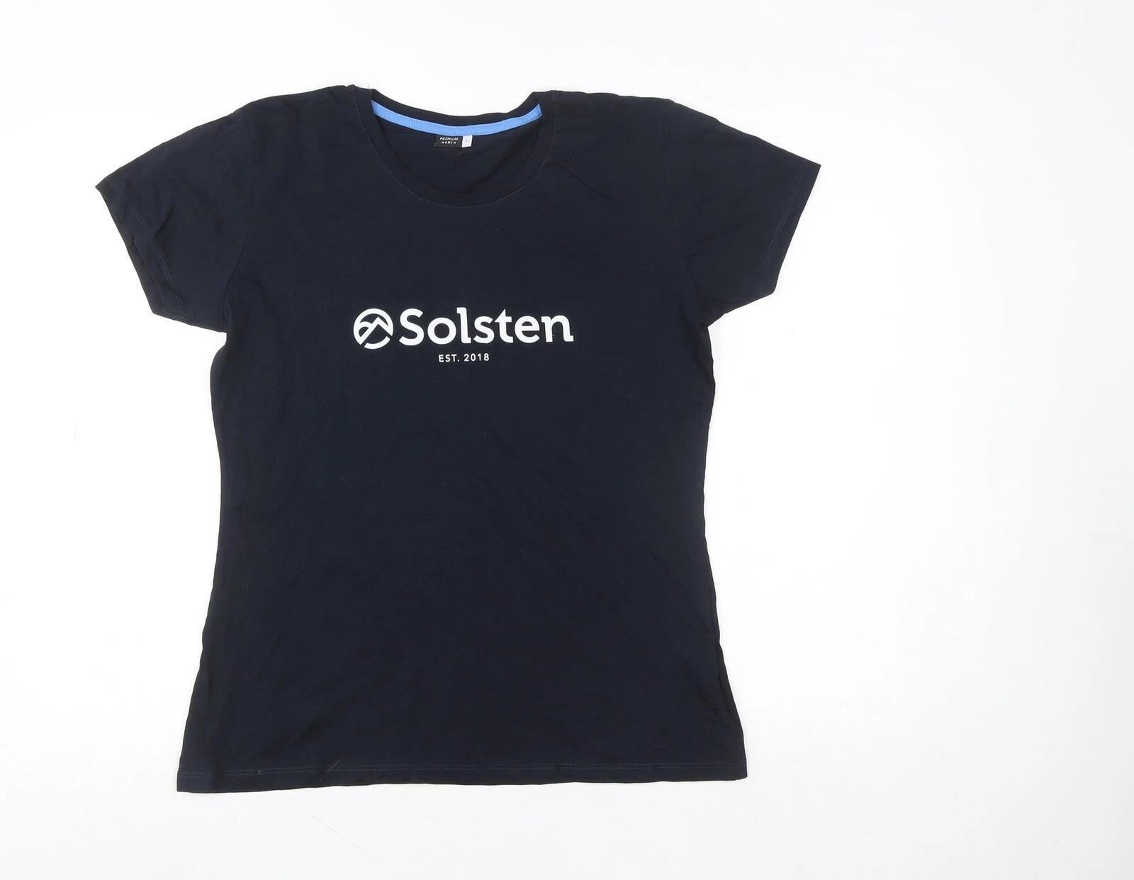 

Premium Women Black Cotton Crew Neck T-Shirt Size L XL