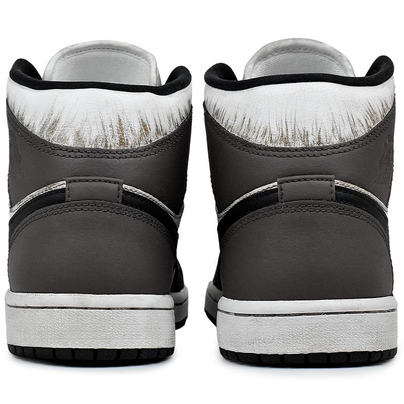 Jordan Air Jordan 1 Abrasion Resistant Mid Top Vintage Basketball Shoes Women's Black White Brown DV0991-101(Team96-S-BOX)