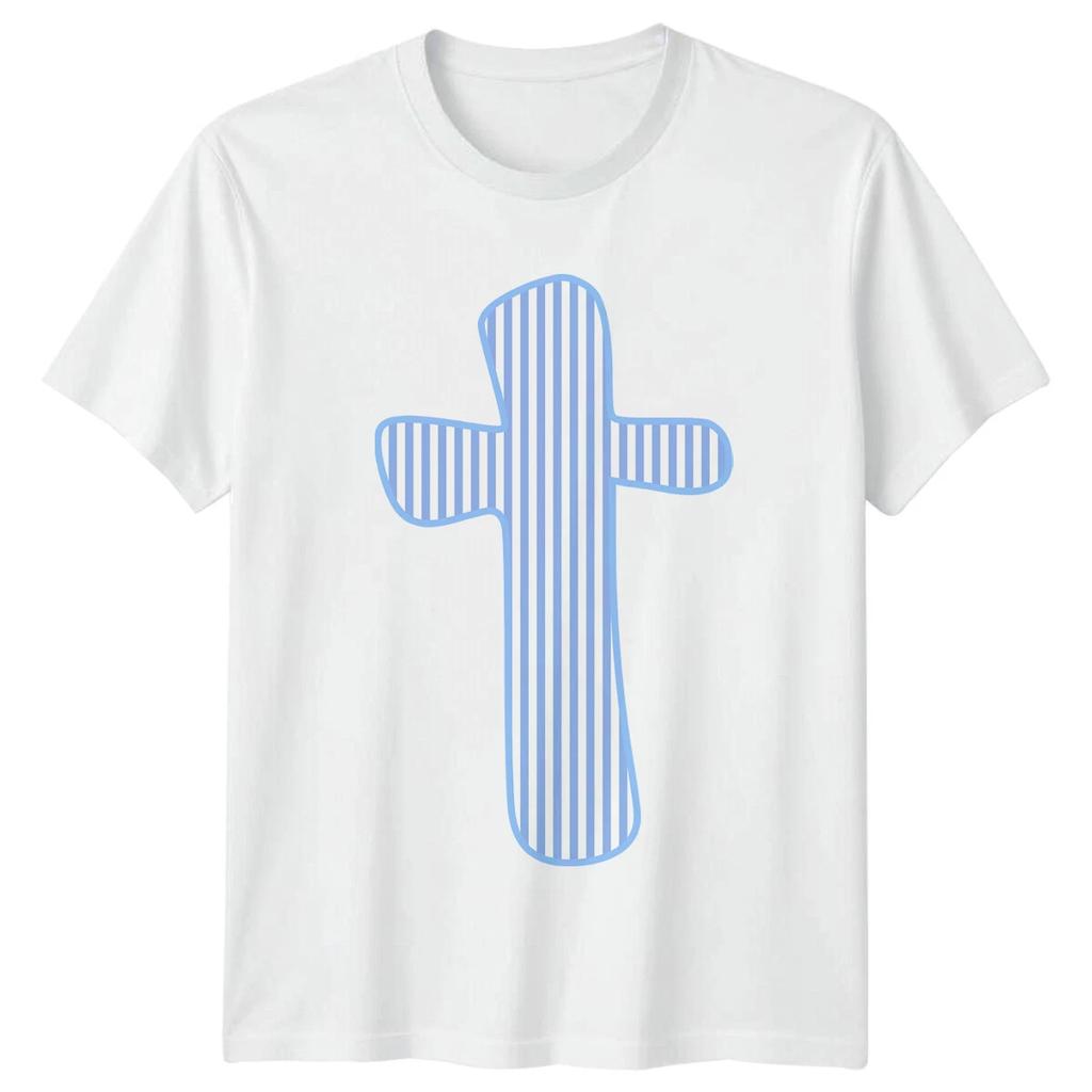 Striped Letter T Alphabet Mens T-Shirt Womens Graphic Tee Unisex