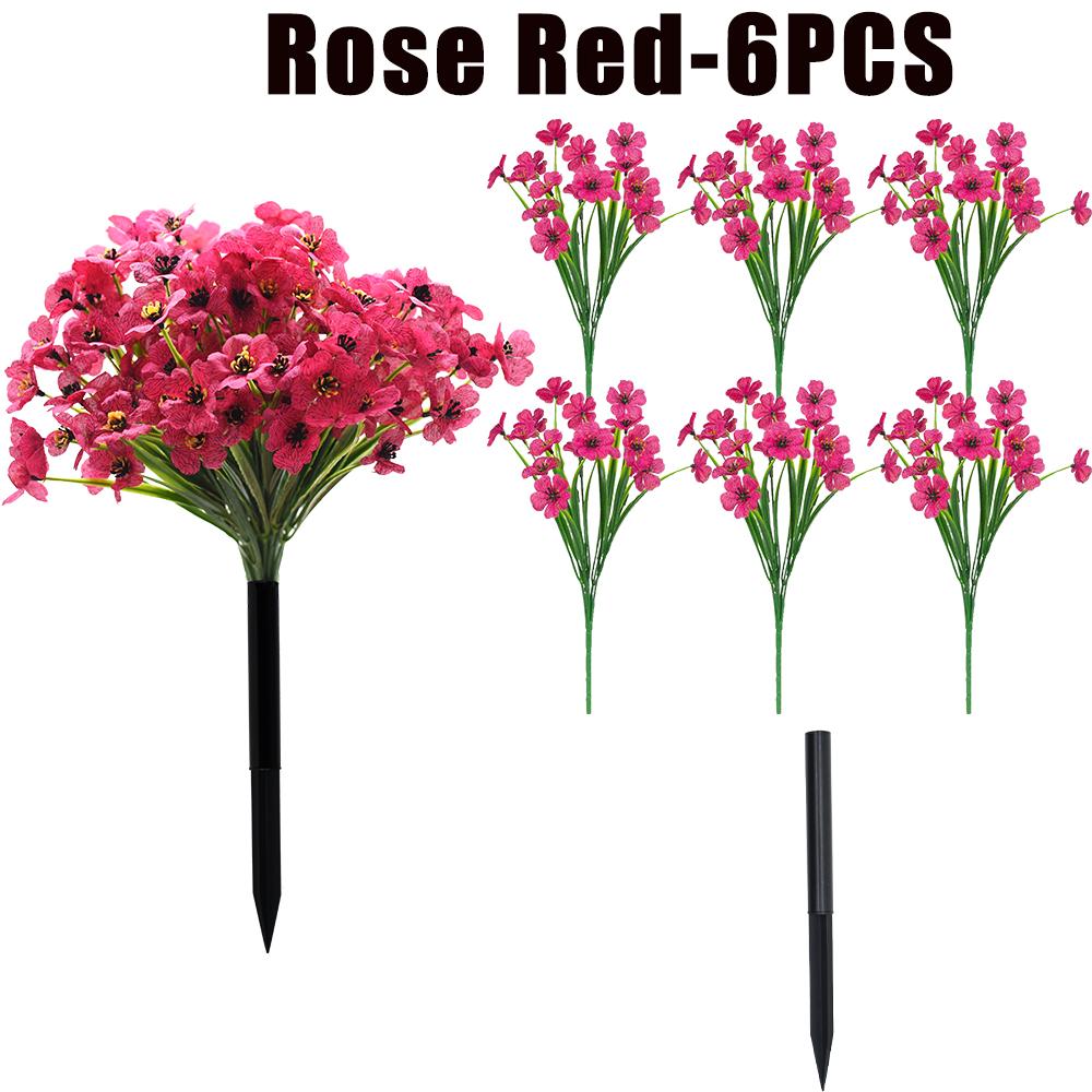 Artificial Violet Flowers Fake Spring Grass Faux Plants for Wedding Garden Decor Outdoor Artificial Floral Home Decoration