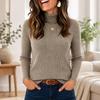 Women's Slim Fit Turtleneck Pullover Sweater for Casual Daily Wear
