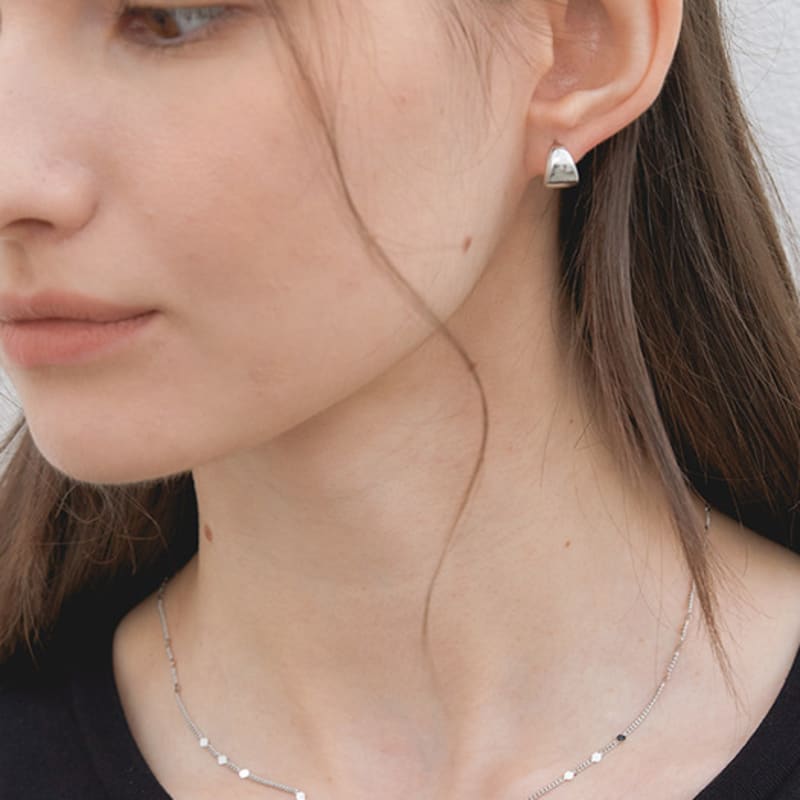 

halden slim 3 glitter set necklace (N017_silver) silver