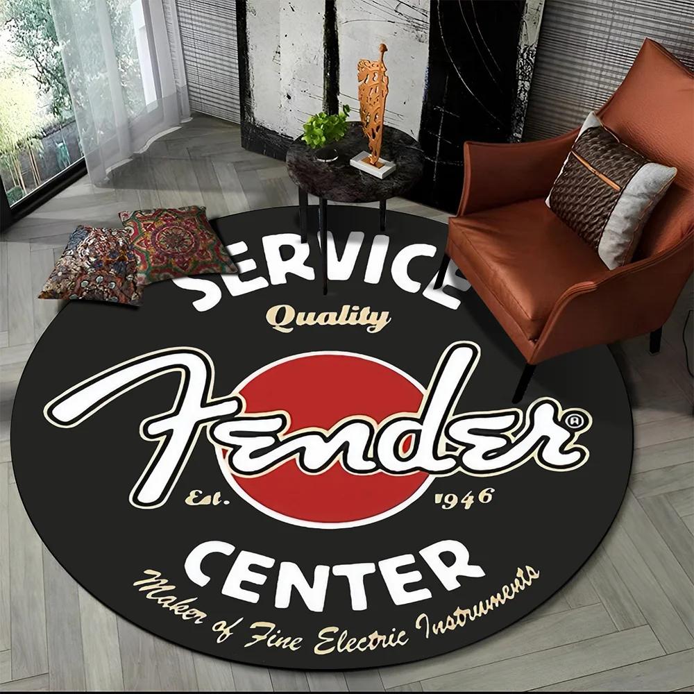 29 Style New Fender Retro Guitar Instruments Music Round Carpet Rug for Bedroom Living Room Sofa Decoration,pet Decor Floor Mat