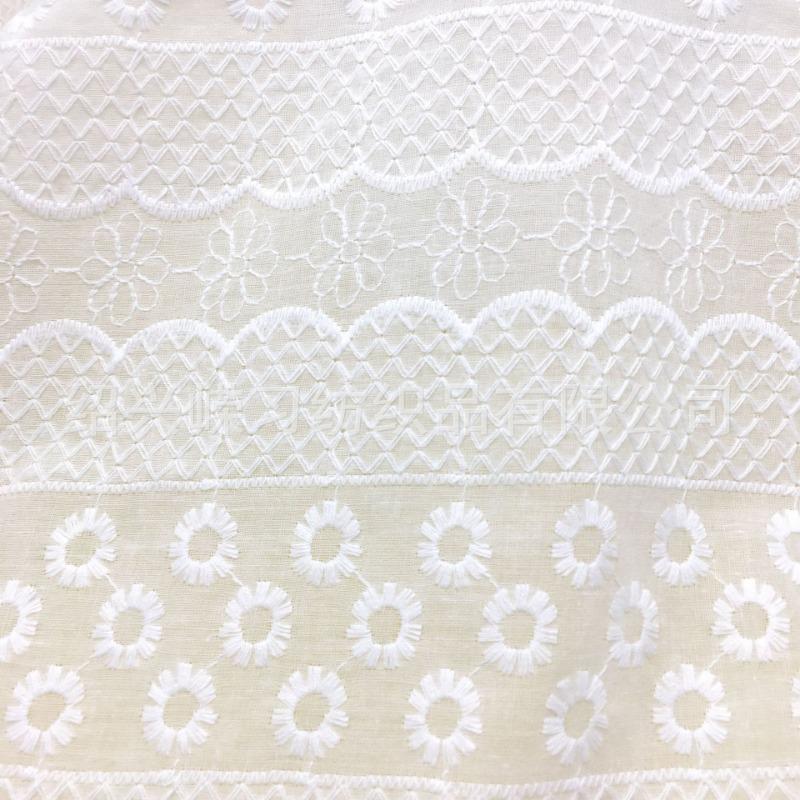 100x130cm Tessuto di Cotone Bianco Ricamato con Occhielli Pizzo di Cotone Materiale per Cucire Vestiti, Al Metro 23 stili