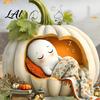 Cute Ghost Pumpkin Decals Autumn Ghost/Gnome Static Glass Sticker PVC Waterproof Maple Leaves Window Removable Party Supplies Decal Cling