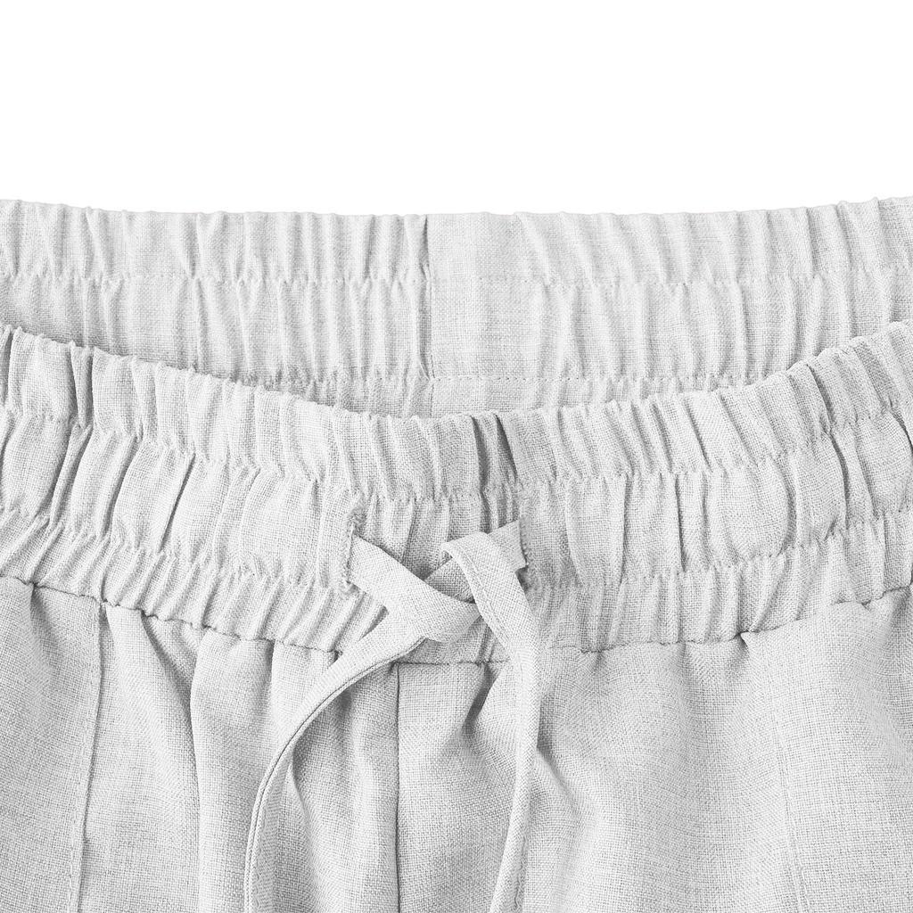 Women's Mid-length Color Drawstring Casual Pants, High-waisted, Loose Wide-leg Pants