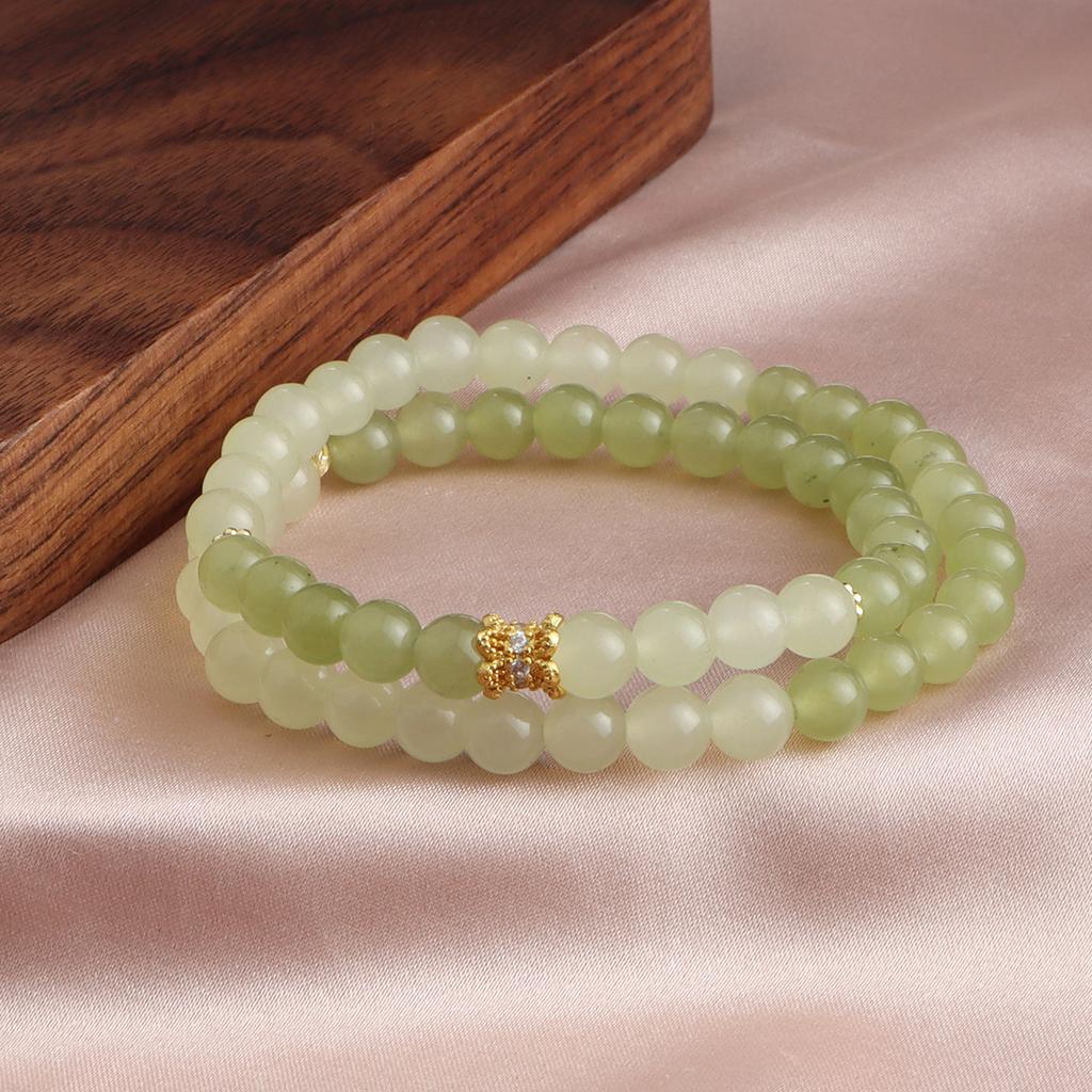 Bracelet Powder Crystal Strawberry Crystal Aquamarine Purple Jade Green Jade Double Spell Bracelet Crystal Bracelet Fashion Douyin Burst