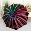 1PC Spiral Gradient Automatic Windproof Umbrella 8 Rib Portable Folding Black Iron Frame for Outdoor, Beach, Travel, Beach Umbrella,S35