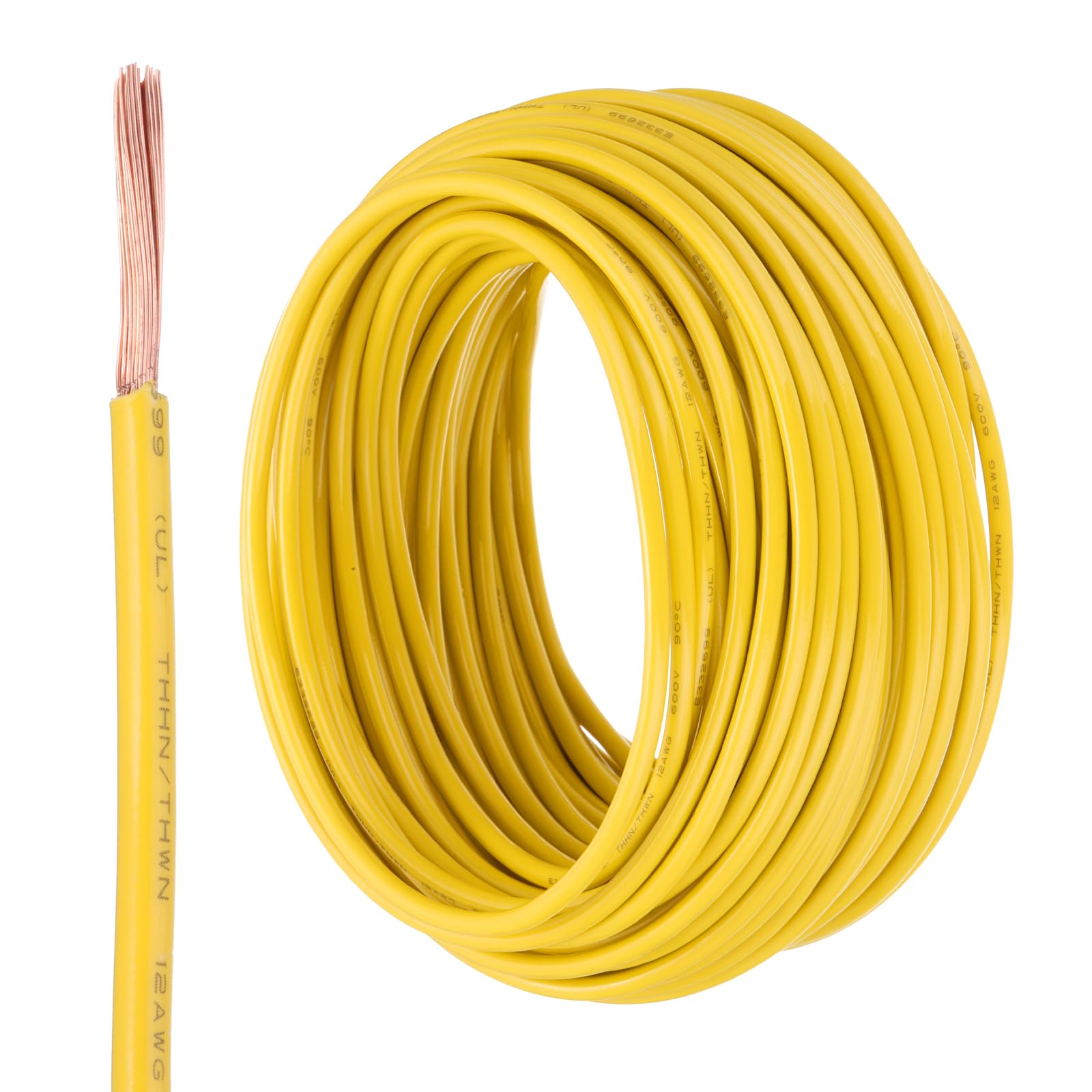 

uxcell THHN Wire, 12aw G, 75 Feet, Insulated Strand Copper Wire for Electrical Wiring, 600V Compatible, Door Bell Wiring, Industrial Trailer Wiring, U