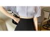 Women's Plus Size Black Puffy High Waist A-Line Pleated Skirt for Spring & Autumn