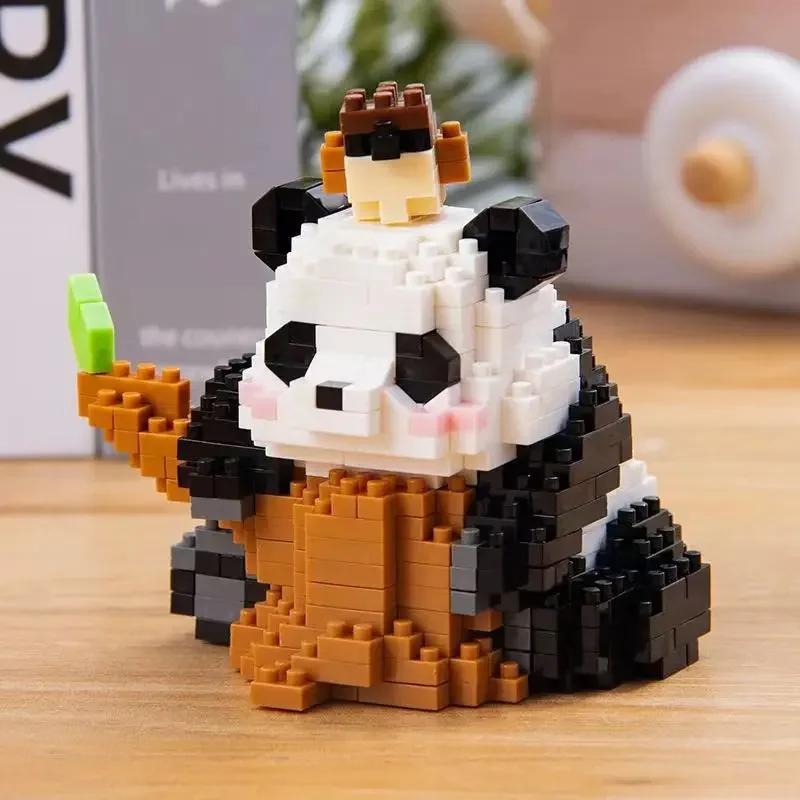 Non-Toxic Creative Mini Cute Panda Micro Building Blocks 3D Diamond Model Animals Bricks Diy City Construction Toys For Children Kids Gift