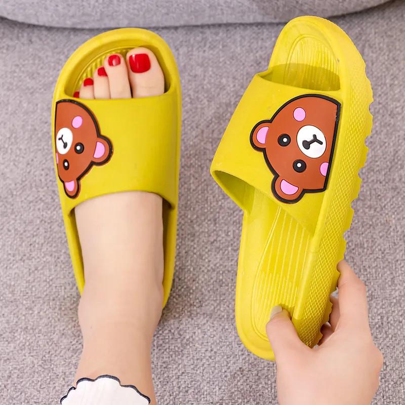 Thick-soled slippers Sweet and cute wind bear home slippers Household summer cool slippers