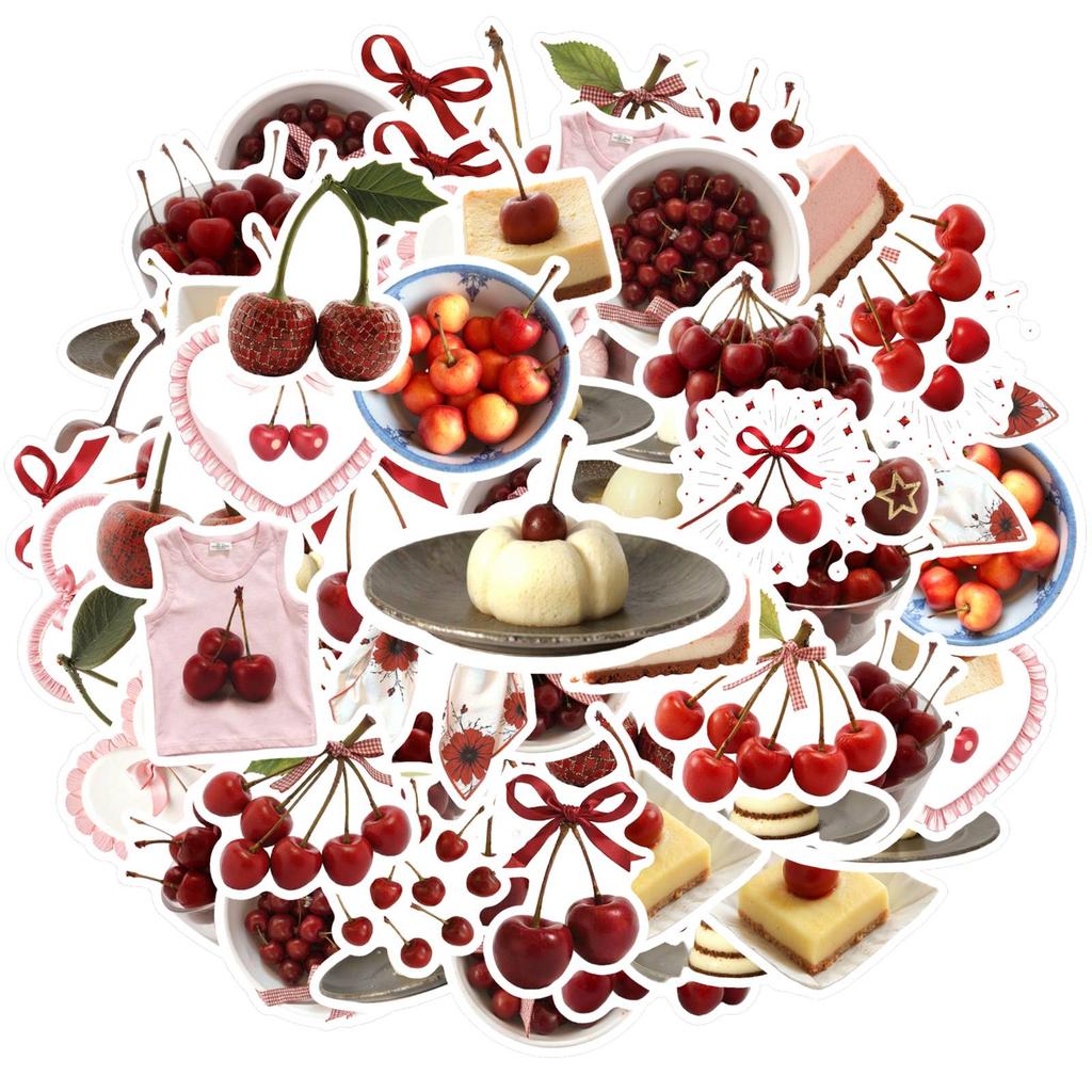 35pcs-50pcs Playful Fruit Stickers Whimsical Dessert Dessert Stickers Fruit Stickers For DIY Phone Laptop Scrapbook Bike Guitar