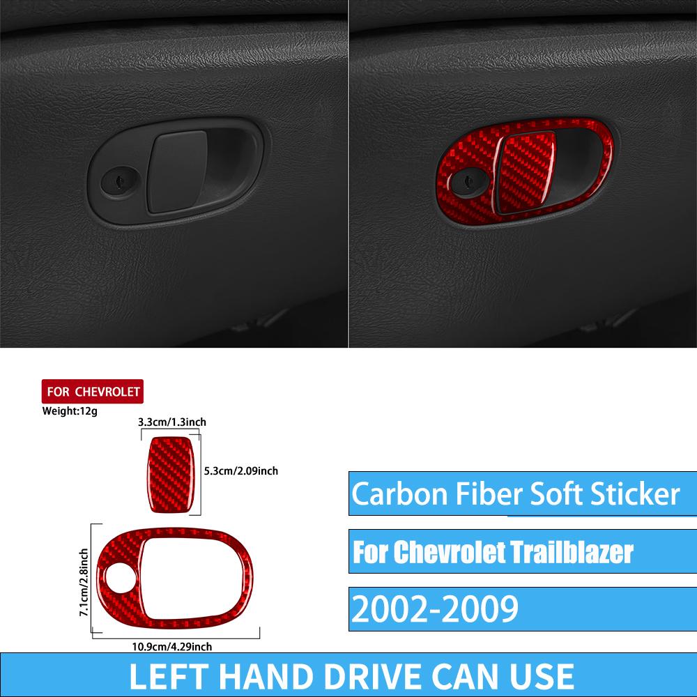 Real Carbon Fiber Car Accessories Trim Red Cover Soft Sticker For Chevrolet Trailblazer 2002 2003 2004 2005 2006 2007 2008 2009