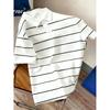 Stylish striped short-sleeve polo shirt, casual and versatile for daily wear.