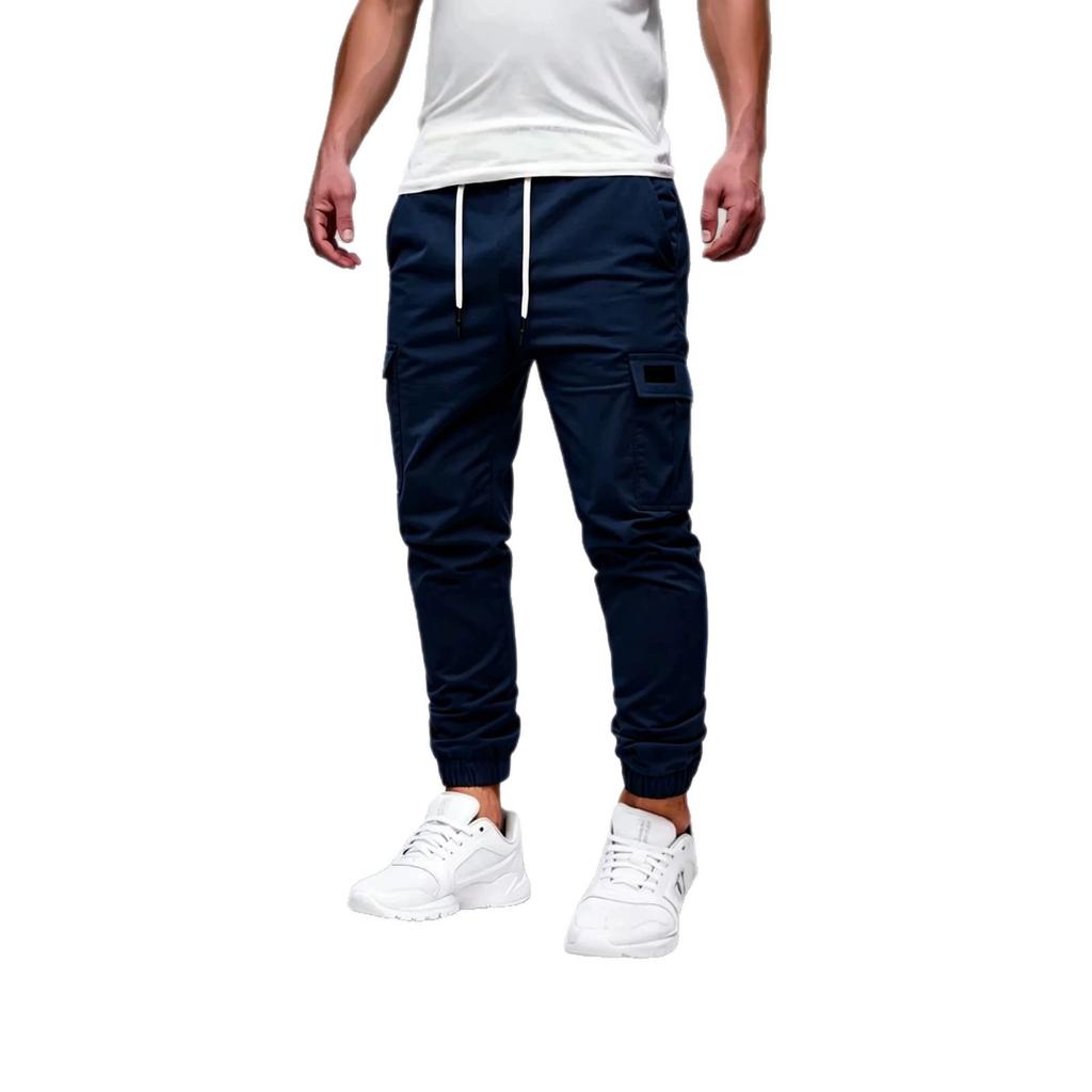 European size new men's casual multi-pocket slim-fit tooling trousers trendy casual versatile casual trousers
