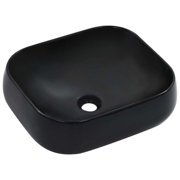 Lavabo Rectangulaire en Céramique Noir - VIDAXL - 44,5 x 39,5 x 14,5 cm - A poser - Peut servir d'ornement
