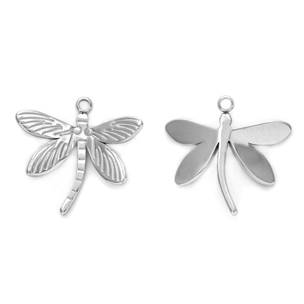 3pcs Dragonfly Pendants for Necklace Earring Stainless Steel Gold Color DIY Charms Fashion Insect Animal Accessories Wholesale