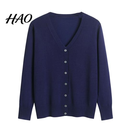 Fall Coat Women Sweater Solid Color Single-breasted Buttons Long Sleeves Casual Autumn Cardigan Soft V Neck Jacket for Daily Wear