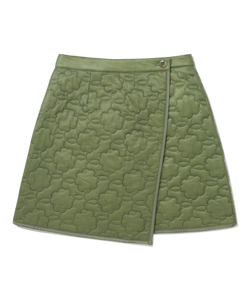 Covernat Woman Cloverheart Quilted Wrap Mini Skirt Olive