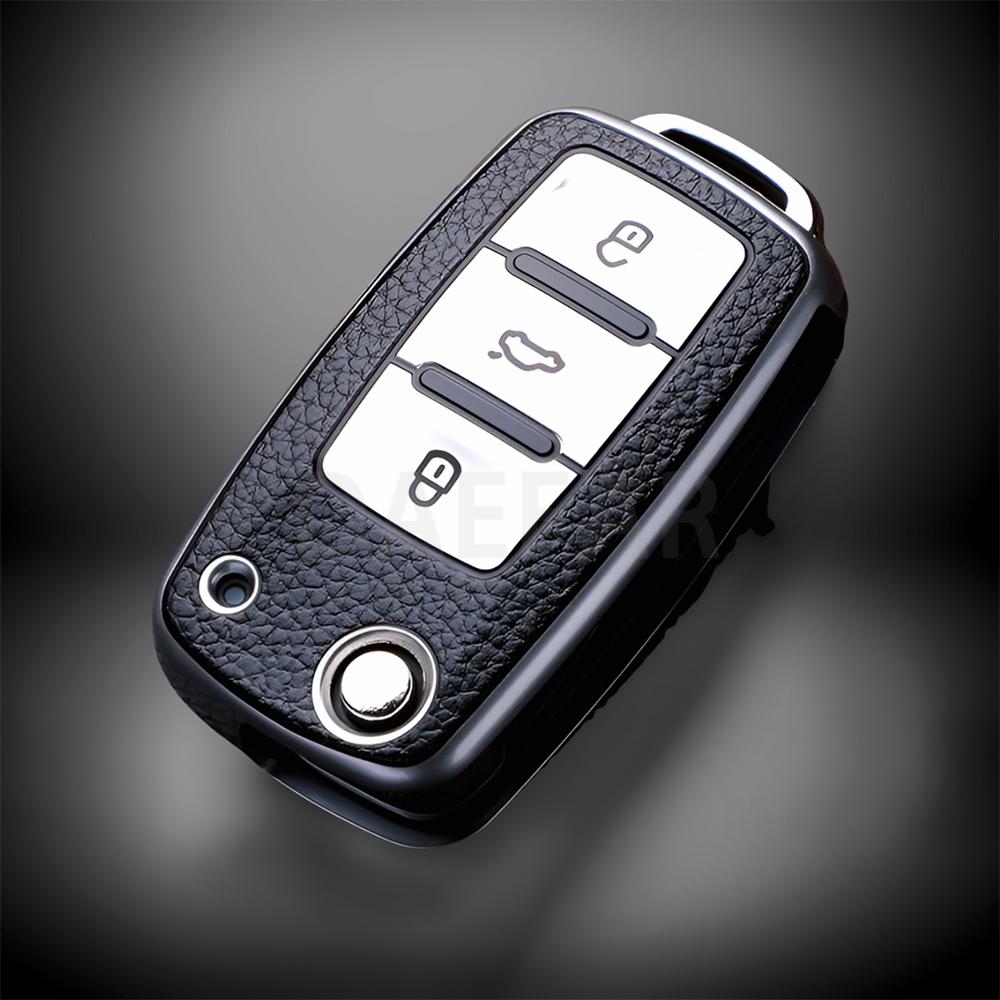 TPU Leather Car Key Case Car Key Full Cover for VW Volkswagen Polo Tiguan Passat Golf Jetta Lavida Skoda Octavia Protection Bag