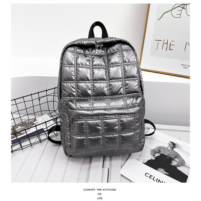 

Женский модный рюкзак большой емкости с вышивкой, хлопковый рюкзак для одежды, туристический рюкзак для отдыха на открытом воздухе one size серебряный