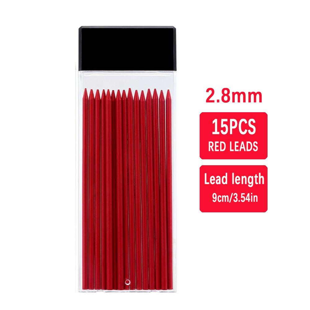 15pcs/Box Replaceable Carpenter Pencil Leads Multi-Color Automatic Pencil Core  Woodworking