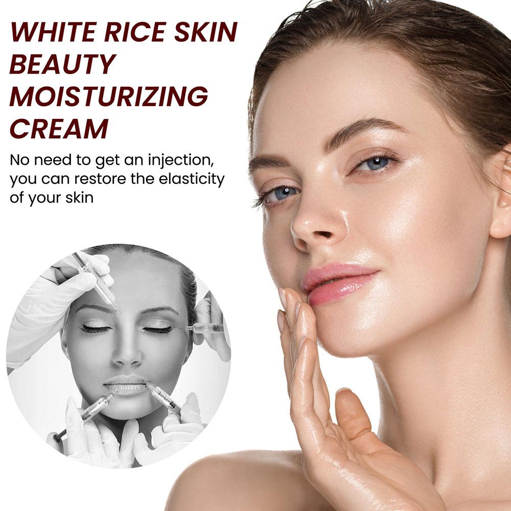 Rice Cream for Face White Rice Essence Brightening Moisturizing Cream Lightweight Moisturizer Face Cream Smooth Lines