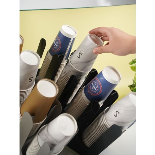 Acrylic paper cup stand for coffee shops and other commercial establishments (no assembly required)