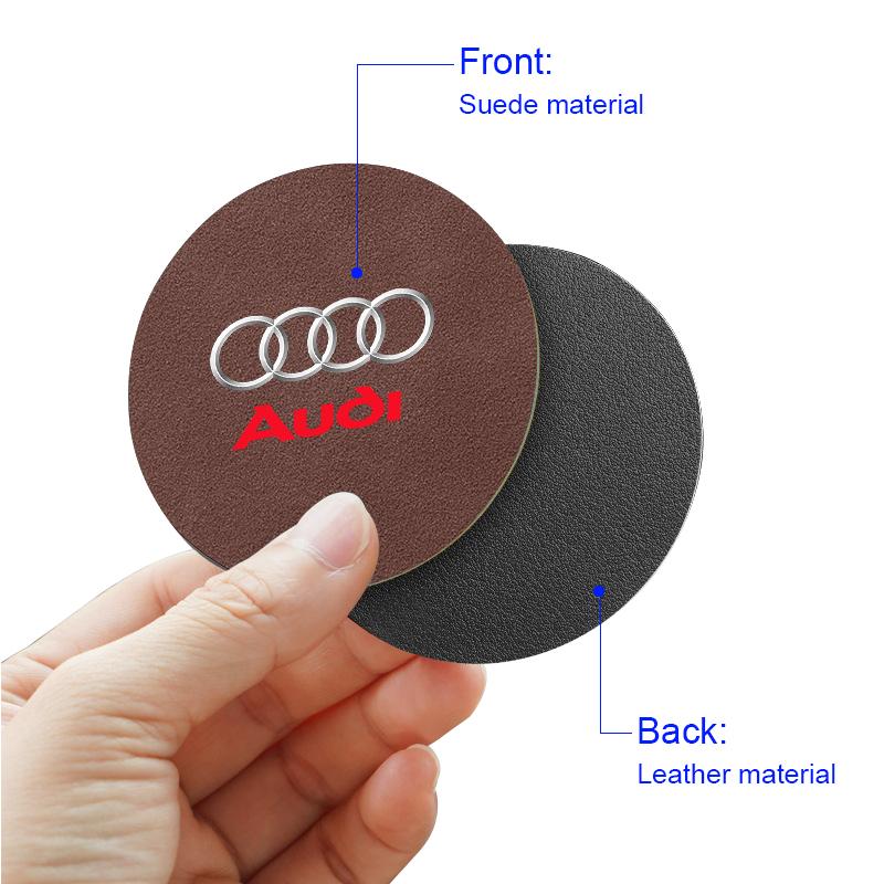 1pcs Suede Car Coaster Mat Water Cup Slots Non-Slip Pad for Audi C5 C6 C7 A4 B6 B8 B7 A6 A3 A5 Q3 Q5 Q7 8P  S3 S5 S1 S4 S2 RS3 RS4 RS5 RS6 RS8