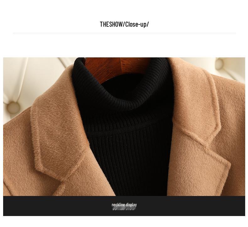 2024 Autumn/Winter Double-Faced Cashmere Women's Mid-Length Slim Wool Coat for Petites