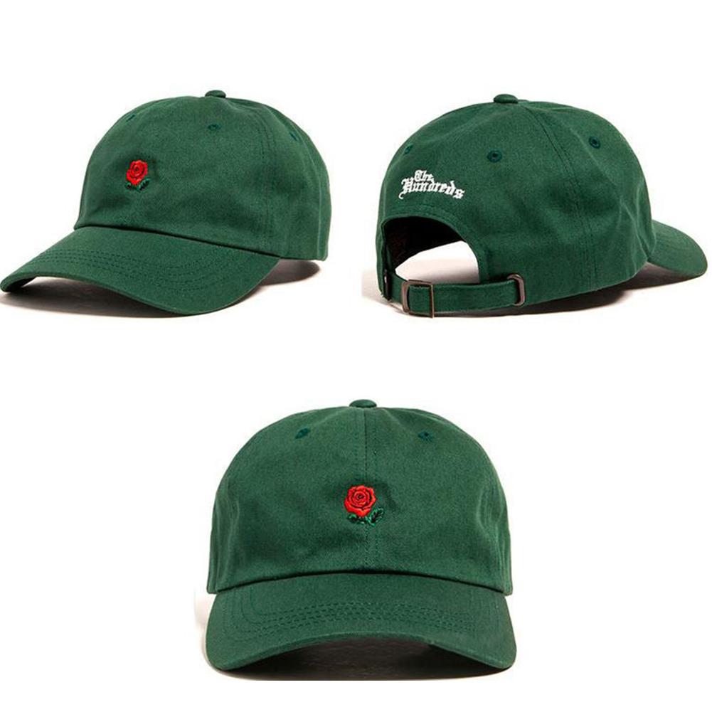 Duck Hat, Small Rose Flower, Embroidered Cotton Baseball Cap