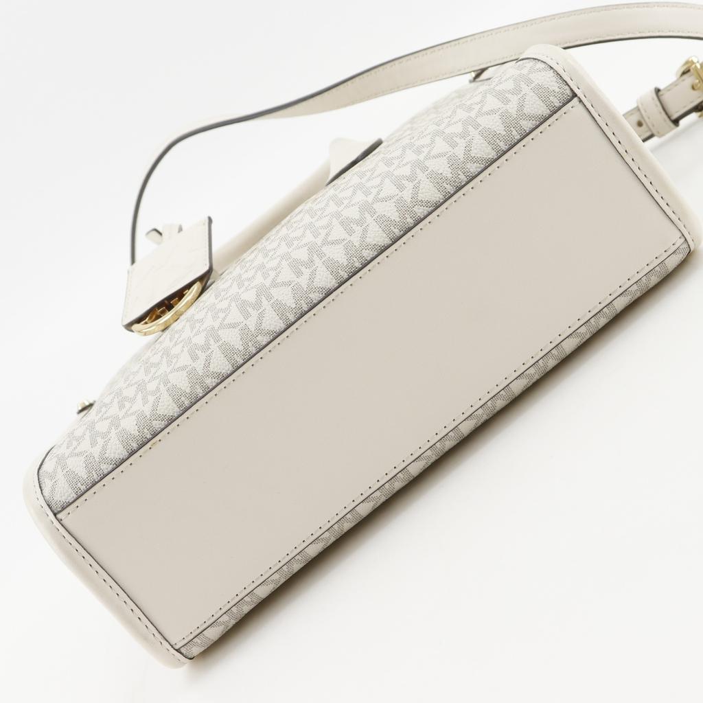Michael Kors Mirela Small Handbag 35F2G7ZC5B 2WAYShoulder Signature White PVC Women Used