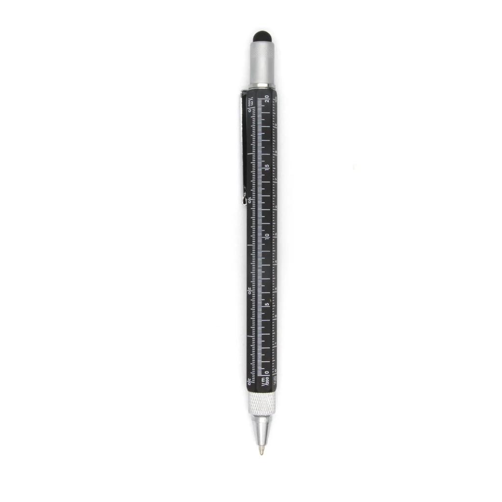 Multifunctional Metal Tool Pen Hexagonal Capacitance Pen Screwdriver Scale Ballpoint Pen Mobile Phone Touch Creative Level Meter