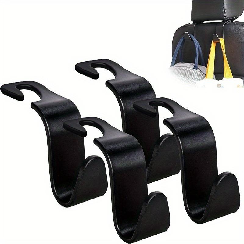 4 Universal Storage Hooks for Automobiles - Easy To Install S-shaped Headrest Hooks Suitable for Handbags and Wallets