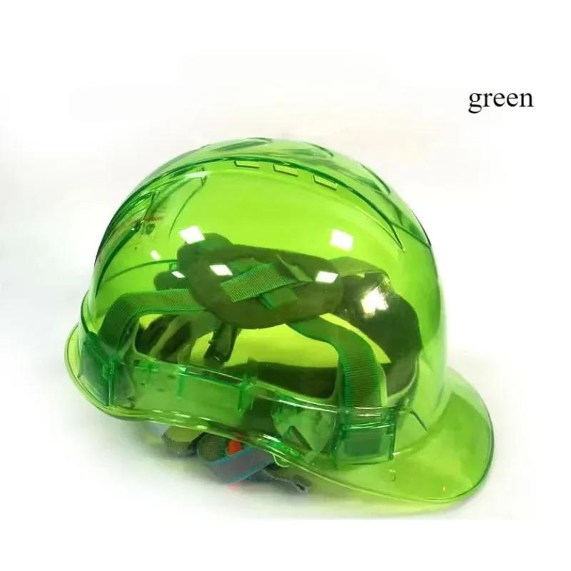 Transparent Safety Helmet Structure Climbing High-altitude Workers Anti Smashing and Sun Protection Outdoor Work Safety Helmet зелёный