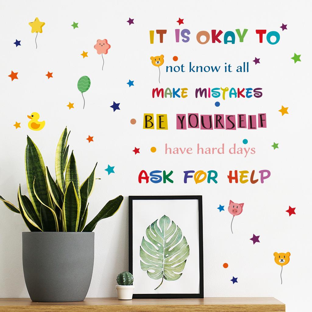 Colorful Inspirational Quote Wall Sticker Removable Living Room Bedroom Study Decor