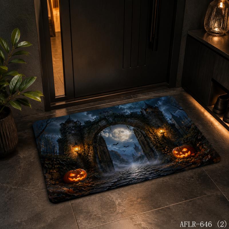 Halloween Floor Mat Non Slip Absorbent Bathroom Mat Festive Indoor Decor Rug Home