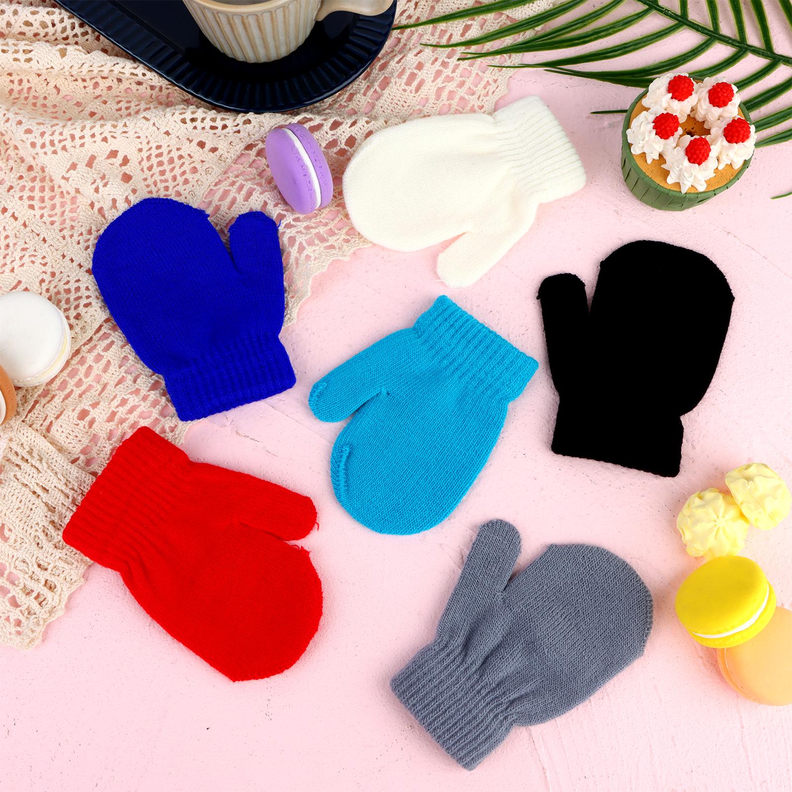 

Набор из 6 пар детских варежек, вязаные варежки ранней зимы, перчатки для малышей, теплые