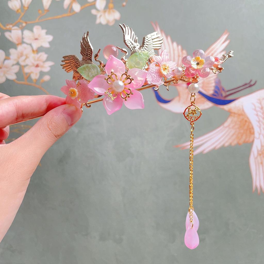 Chinese Style Children's Hair Crown Ancient Style Hanfu Headdress Little Girl Walking Fringe Hair Chuck Hairpin