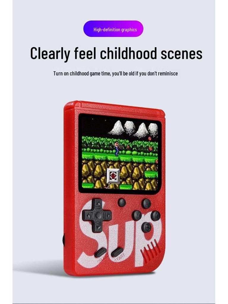 Klassische Retro-Handheld-Spielekonsole: 400-in-1 mit Einzel- und Doppelspielermodi