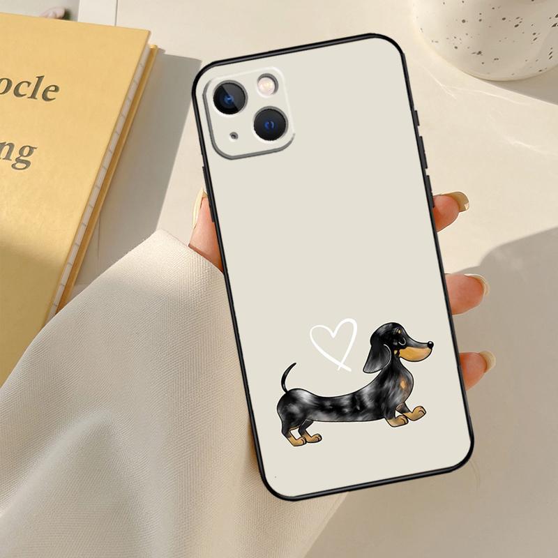 Cartoon Dachshund Sausage Dog Cover For iPhone 13 14 15 16 Pro Max 12 Mini 11 14 15 16 Pro Max Plus X XR XS Max Phone Case