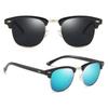 2pcs Polarized Sunglasses UV400 Protection Metal Black Frame PC Lens Fashion Vintage Polarized Sunglasses