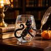 Gotische Bar-Accessoires Halloween Glasbecher Geprägte Kürbis Geist Katze Fledermaus Trinkglas Vintage-Thema Gruselige Stiellose Getränkebecher