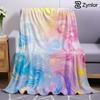Pastel Star Swirl Cartoon Anime Print Flannel Blanket Soft Warm Throw for Kids Bedroom Sofa Bed Christmas Office Car