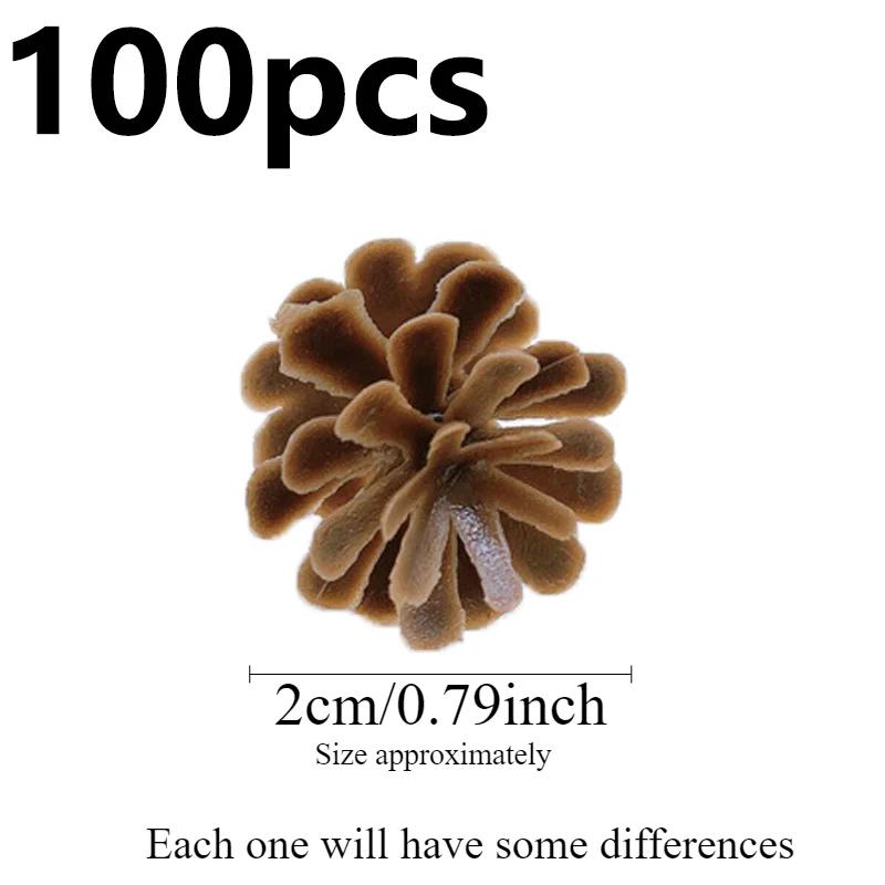 100pcs Christmas Decorations Plastic Simulation Pinecone Christmas Tree Decoration Christmas Crafts Accessories DIY Accessories
