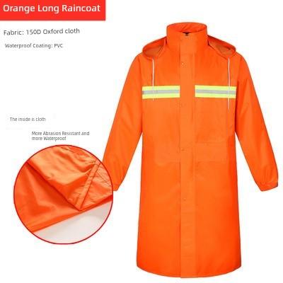 Rainproof Long Reflective Raincoat Adult Breathable Sanitation Property Security Duty Labor Protection Trench Coat Full Body Raincoat