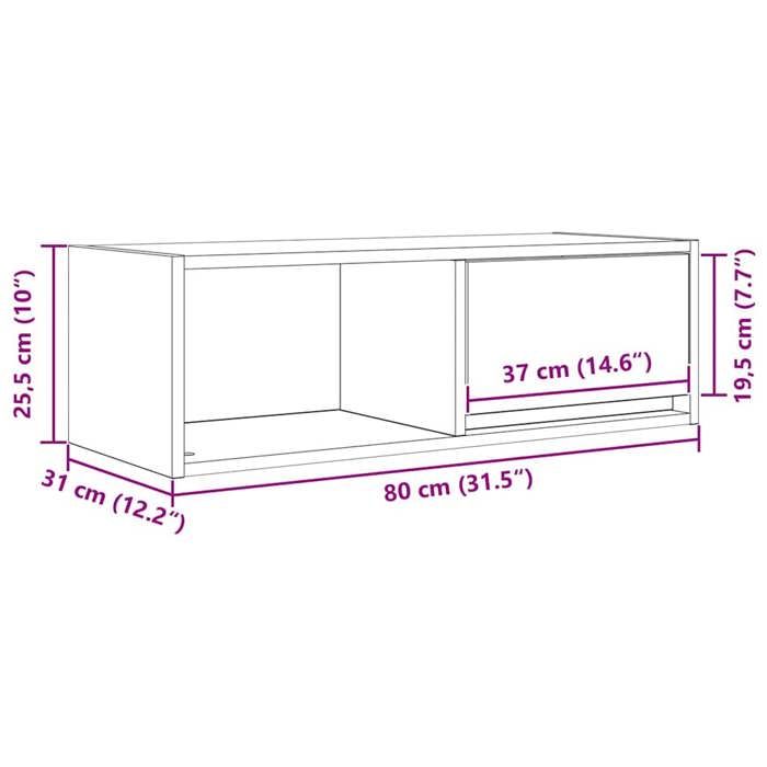 VidaXL Meuble TV 2 pcs chêne noir 80x31x25,5 cm bois d'ingénierie, banc TV, meuble hifi, centre de divertissement, buffet 861457